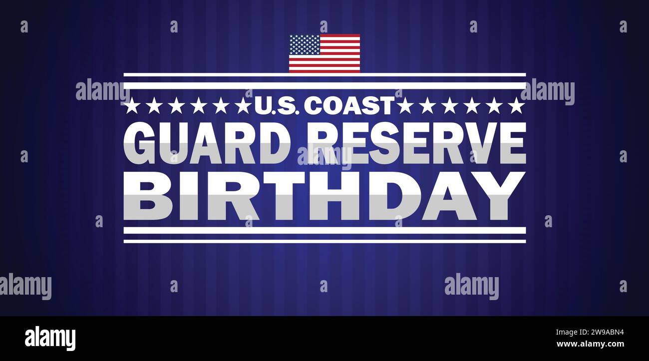 US Coast Guard Reserve Geburtstag Vektor Vorlage Design Illustration. Geeignet für Grußkarten, Poster und Banner Stock Vektor