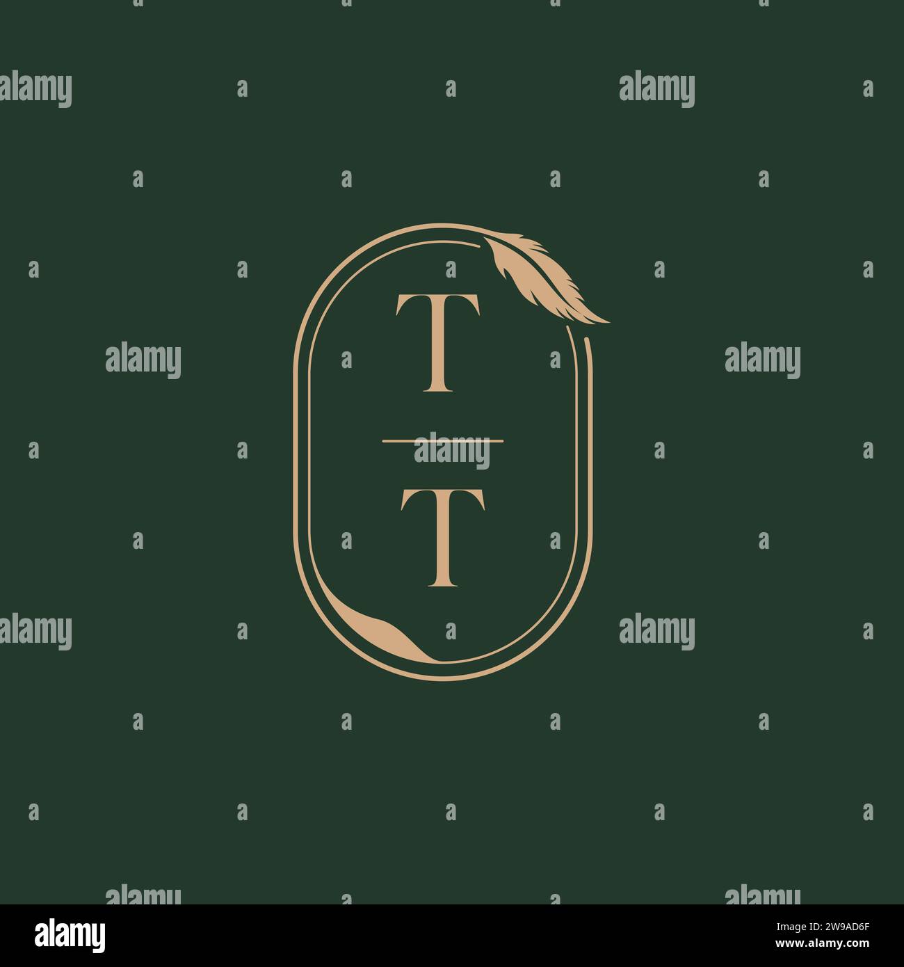 TT Feather Concept Design-Ideen für Hochzeitsmonogramm als Inspiration Stock Vektor