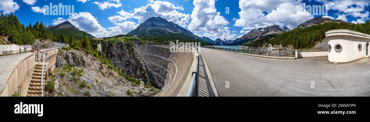 Lago di Cancano und Damm Cancano bei Bormio, Italien Stockfoto