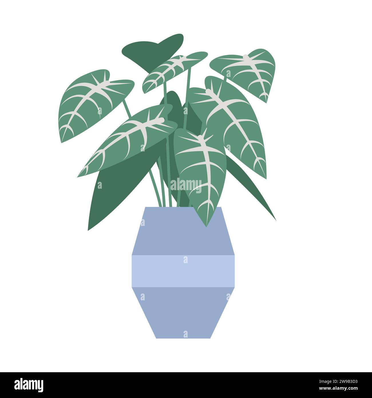 Zimmerpflanzen im Innen- und Außenbereich. Grüne dekorative Pflanze, pflanzliche Blume Cartoon Vektor Illustration Stock Vektor