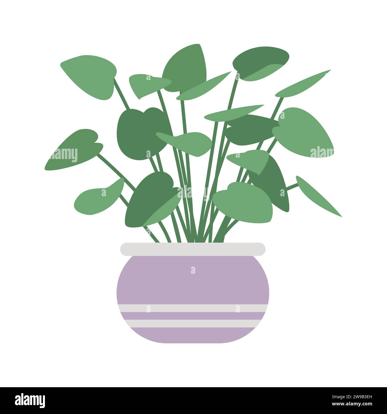 Natürliche Deko-Topf-Zimmerpflanze. Dekorative Innenanlage in der Topfcartoon-Vektor-Illustration Stock Vektor