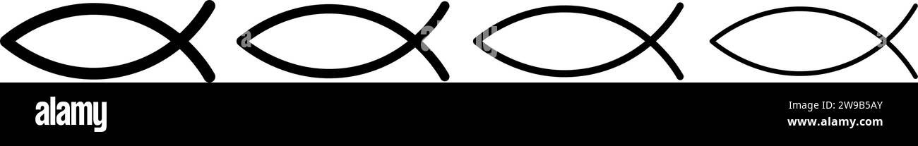 Christliches Fischsymbol-Set einfaches Design Stock Vektor