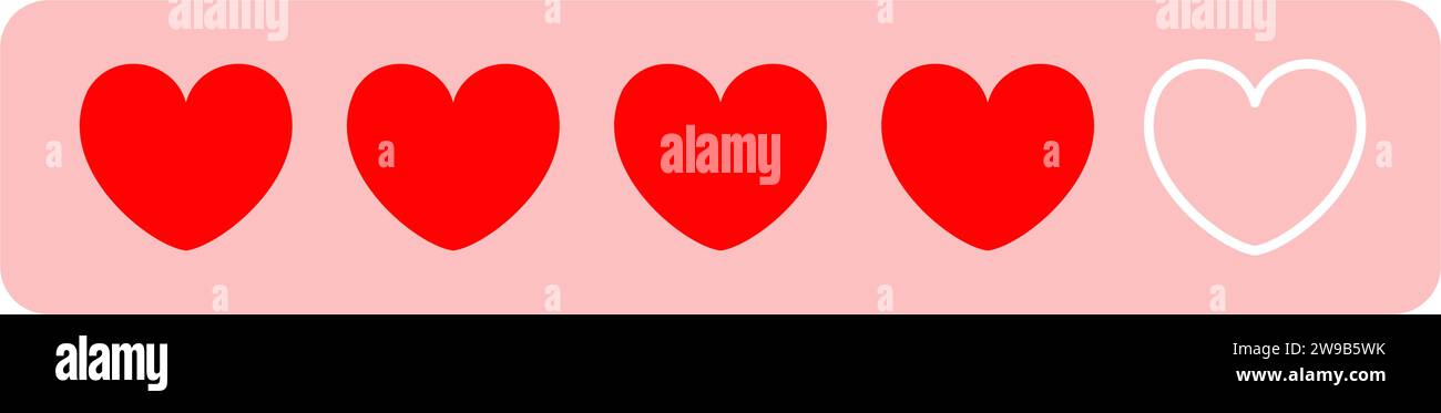 Love Heart Rating Icon einfaches Design Stock Vektor