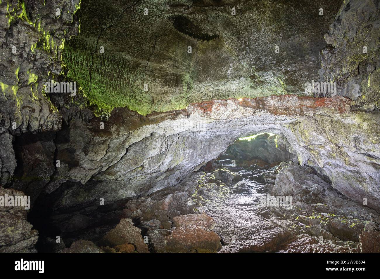 Lavatunnel von Furna de frei Matias, Insel Pico, Azoren, Portugal Stockfoto