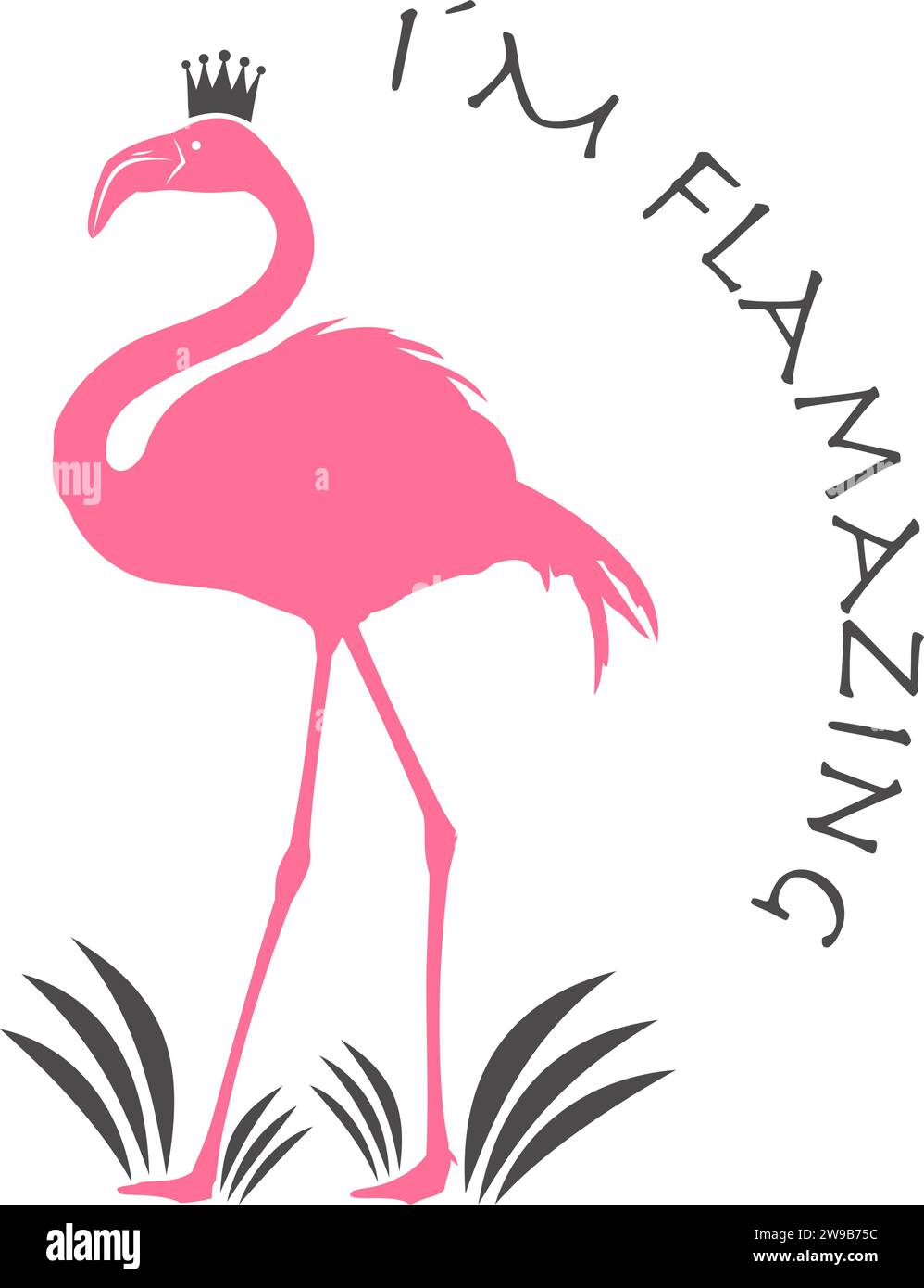 Flamingo mit transparentem Hintergrund Stock Vektor