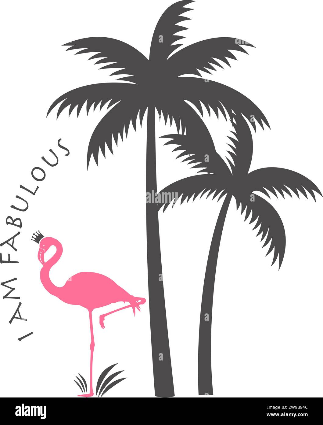 Flamingo mit transparentem Hintergrund Stock Vektor