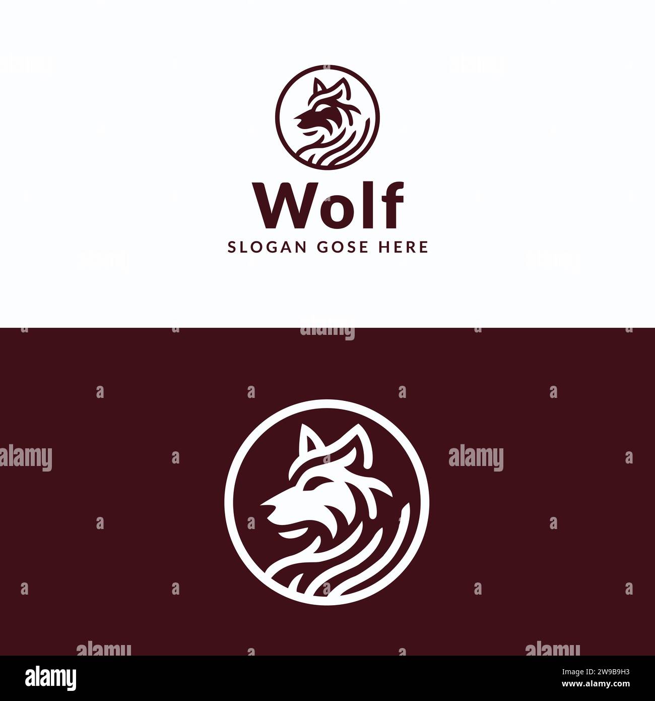 Ein Wolf-Logo für ein Unternehmen Stock Vektor