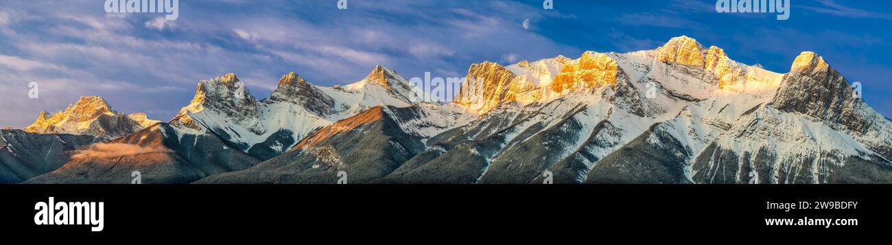 Blick auf die Berge, Mount Lougheed, Kananaskis Country, Alberta, Kanada Stockfoto