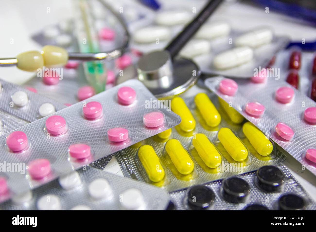 Arzneimittel, Tabletten und Antibiotika. Medizinisches Konzept Stockfoto