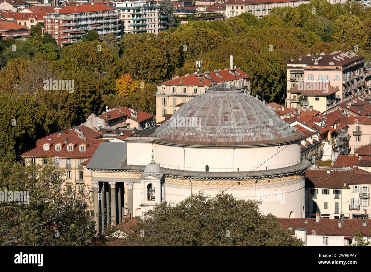 Kuppel der Kirche Gran Madre di Dio (vom Architekten Ferdinando Bonsignore), Turin, Piemont Stockfoto
