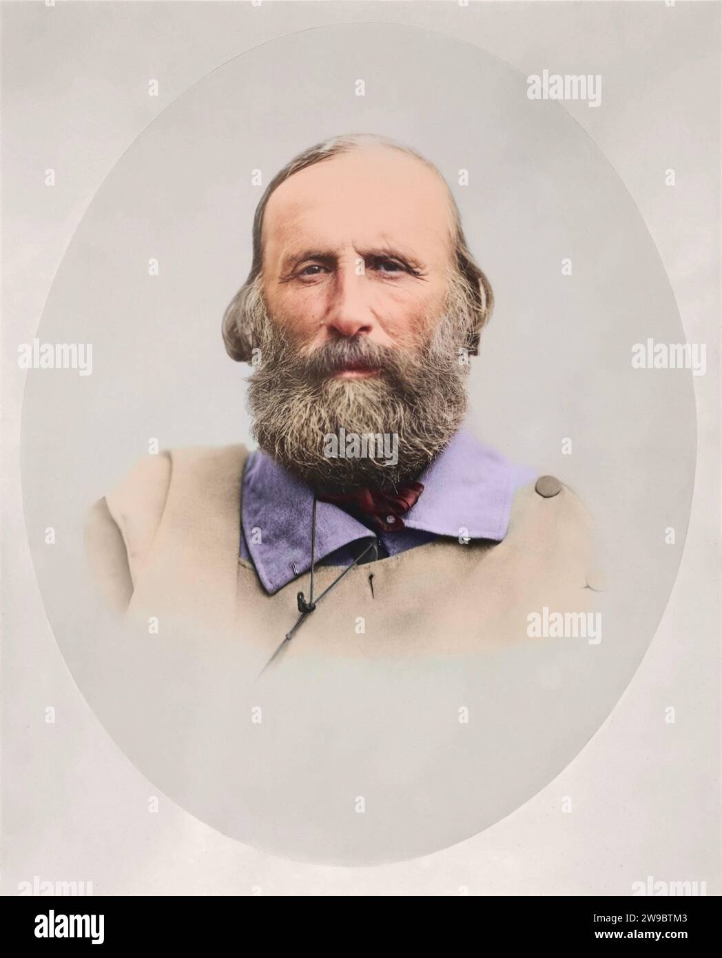 Porträt von Giuseppe Garibaldi. Jahr: 1861 - 1870. Von Fratelli Bernieri. Stockfoto