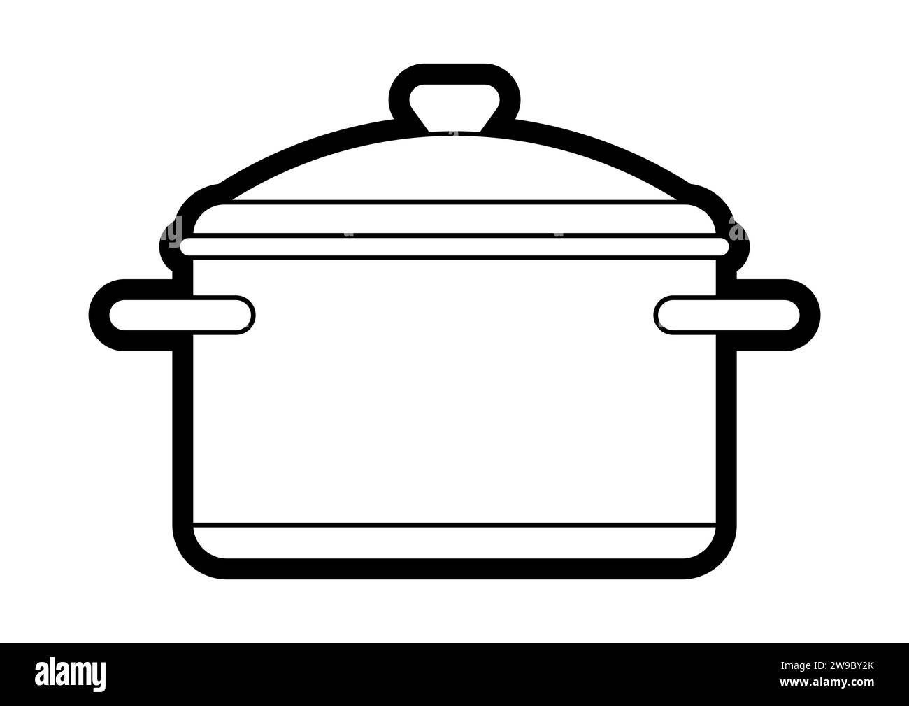 Abbildung: Kochpfanne. Stilvolle Küchenutensilien. Stock Vektor