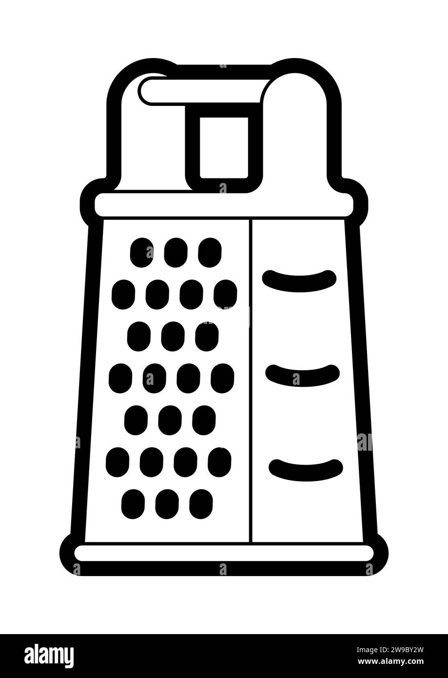 Abbildung: Reibe. Stilvolle Küchenutensilien. Stock Vektor