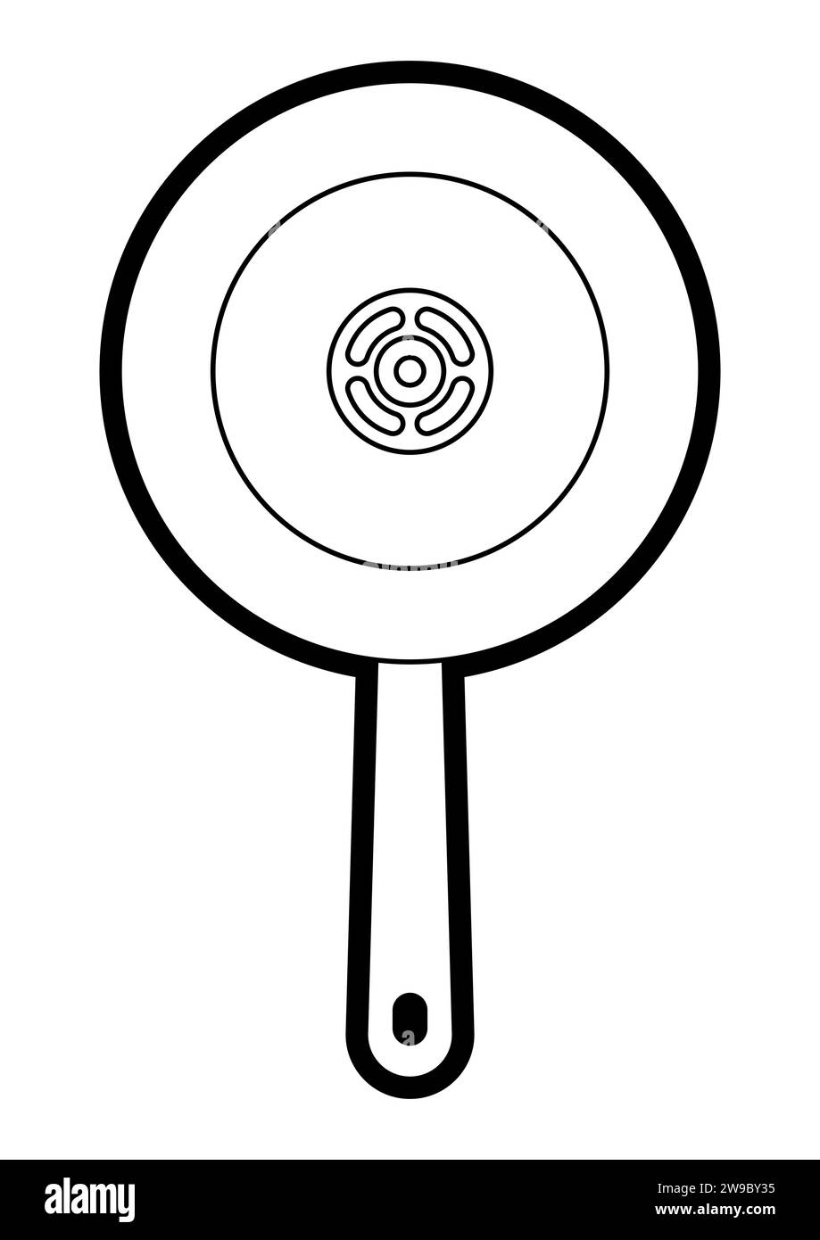 Abbildung: Bratpfanne. Stilvolle Küchenutensilien. Stock Vektor