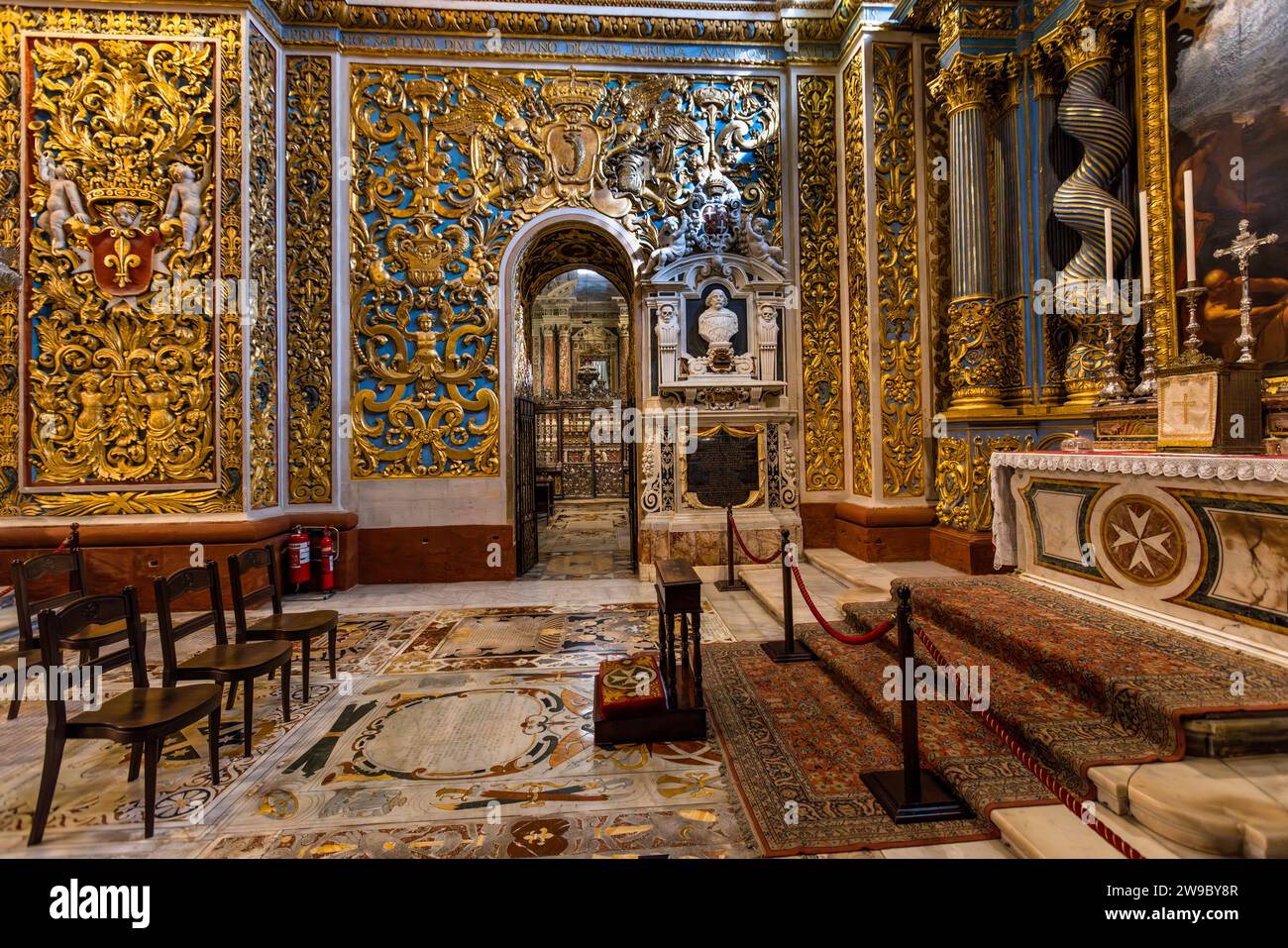 Ko-Kathedrale von St. Johannes der Täufer in Valletta, Malta Stockfoto