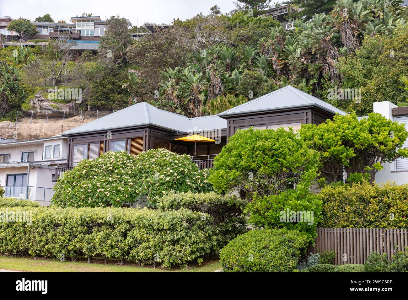 Luxuriöses Einfamilienhaus an der Ocean Road, mit Meerblick, Palm Beach, Sydney, NSW, Australien Stockfoto