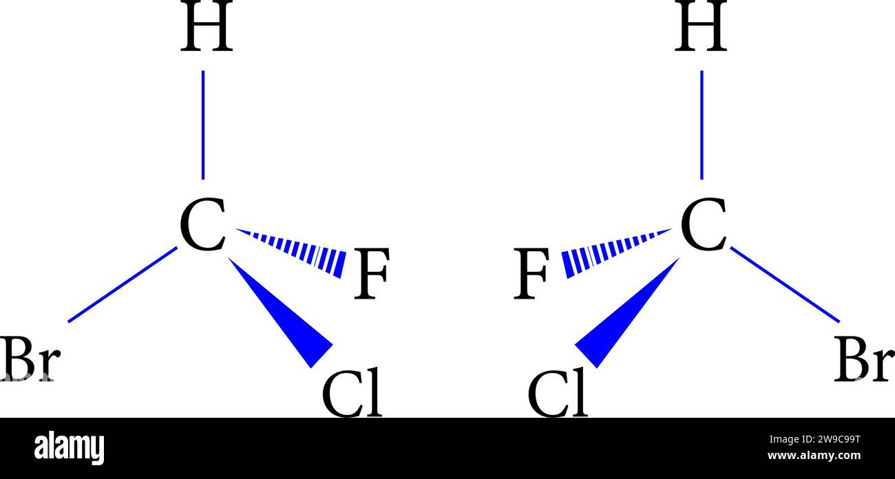 Chemische Struktur von Stereoisomeren. Vektorillustration. Stock Vektor