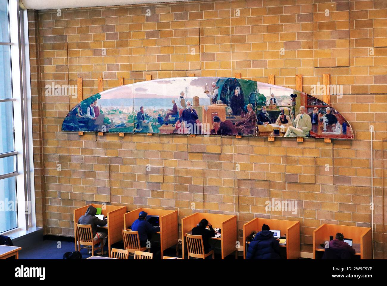 Mural, Grinton will Bibliothek, Yonkers, New York Stockfoto