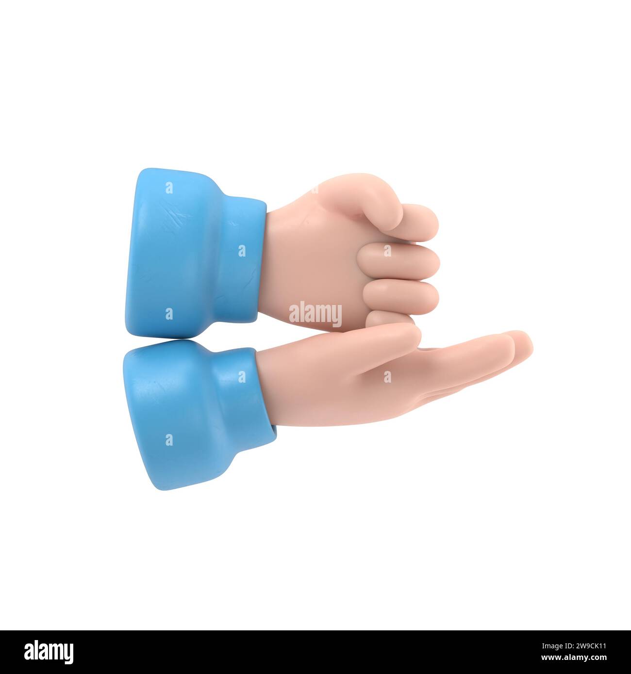 HILFE BEI der Geste ASL. Handgeste, Handfläche und Faust. Nonverbale
