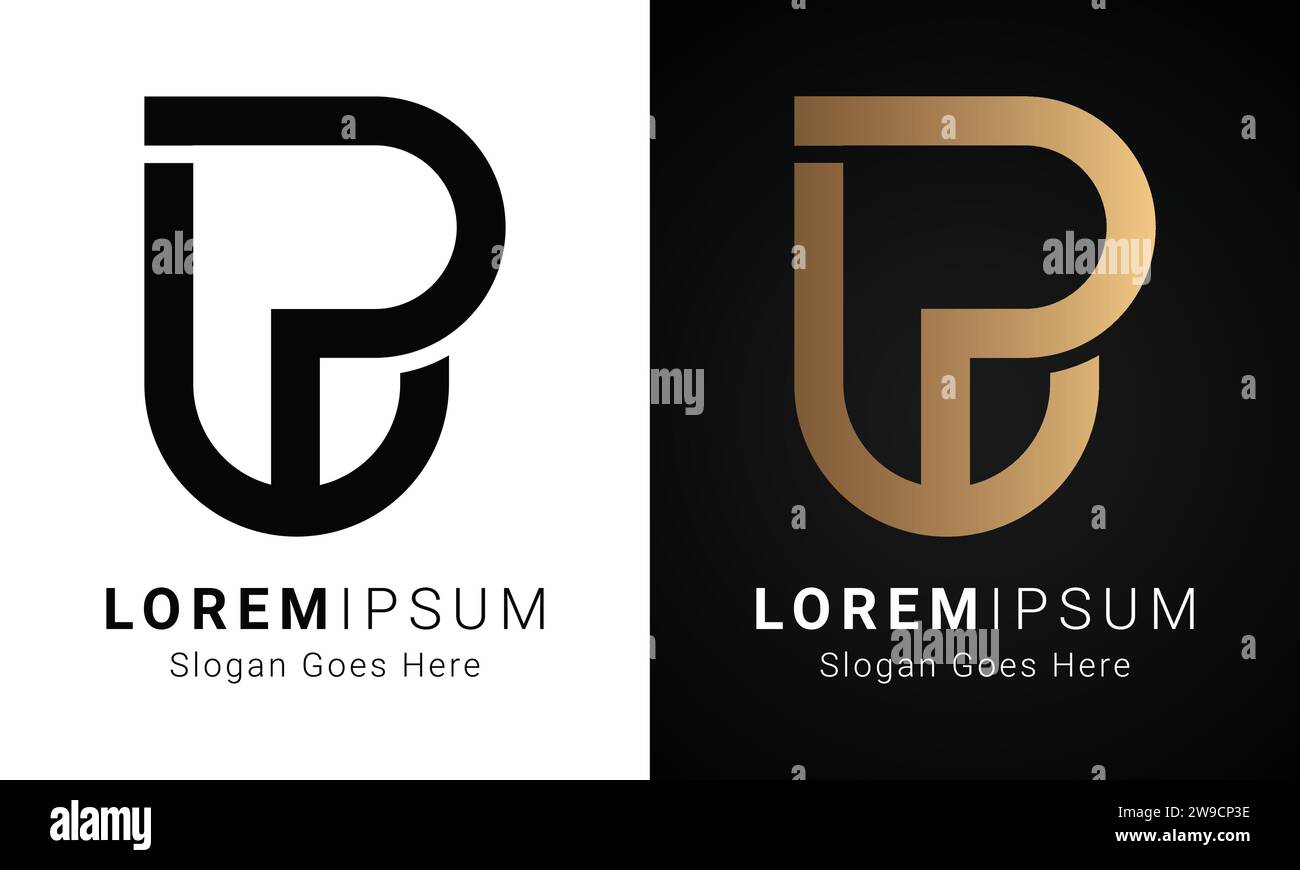 Luxuriöses Initial UP- oder PU-Monogramm-Logo-Design Stock Vektor