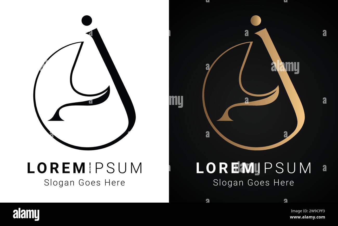 Luxuriöses Initial AJ- oder ja-Monogramm-Logo-Design Stock Vektor
