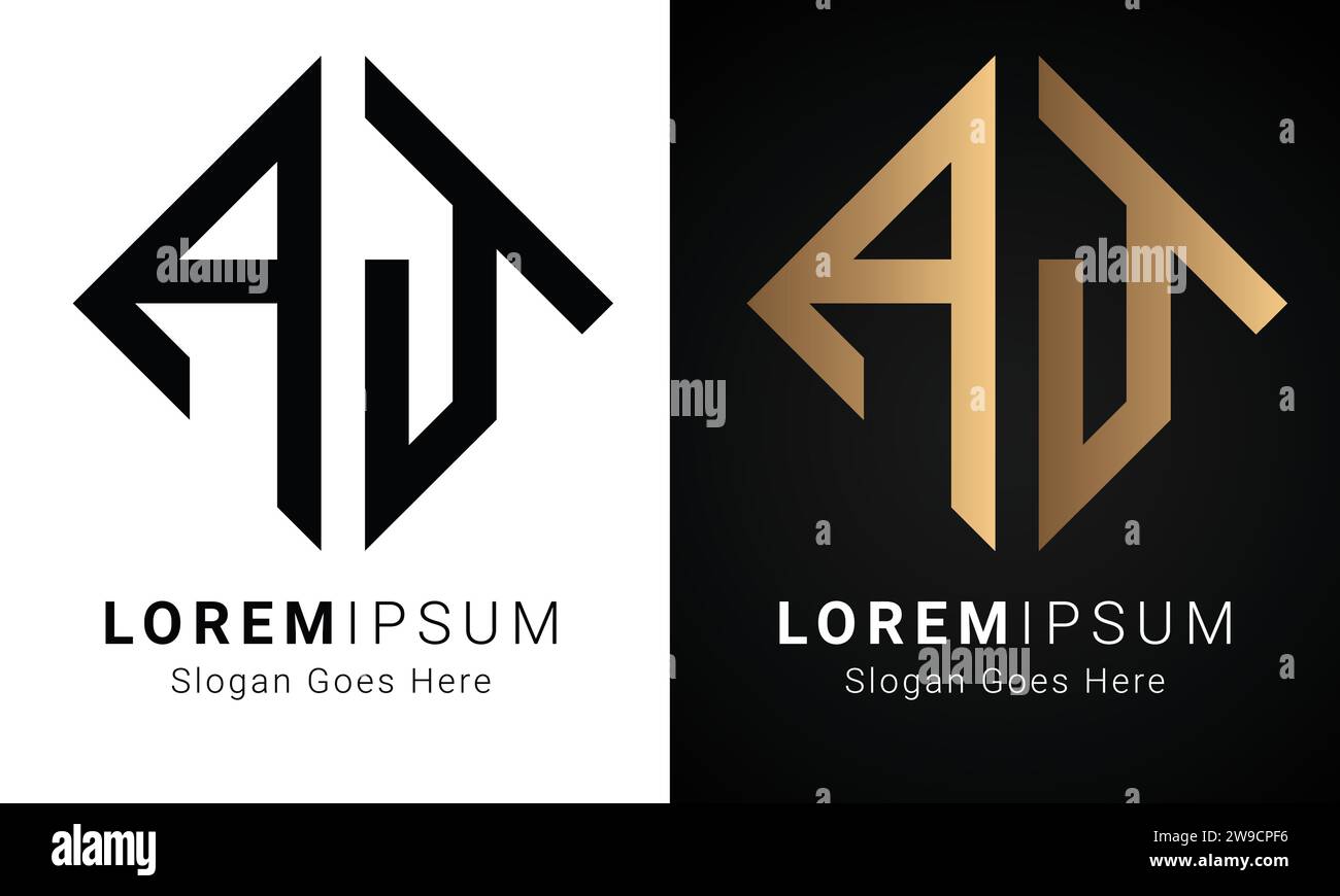 Luxuriöses Initial AJ- oder ja-Monogramm-Logo-Design Stock Vektor