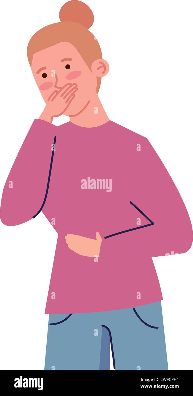 Bulimie und Mädchenessstörung Stock Vektor