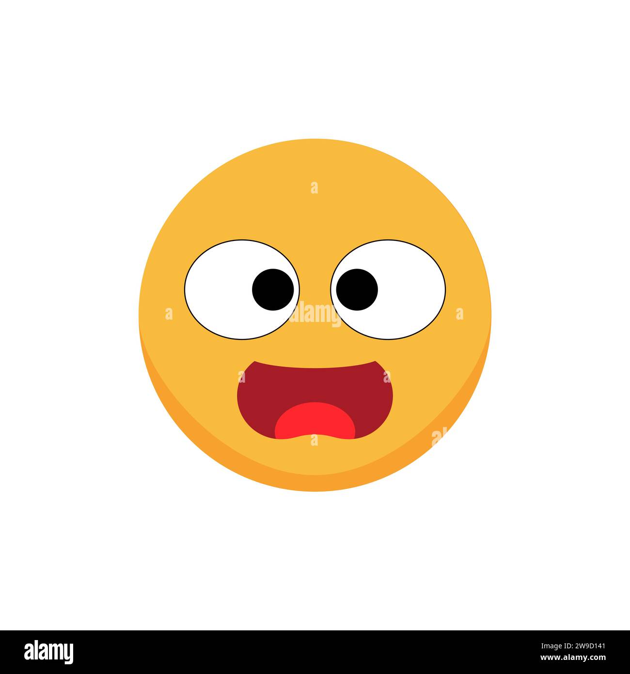 Überraschte Smiley. Comic-Emoji. Illustration des flachen Vektors. Stock Vektor