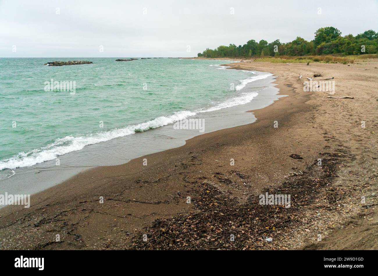 Der Strand und die Küste von Presque Isle State Park, Erie, PA Stockfoto