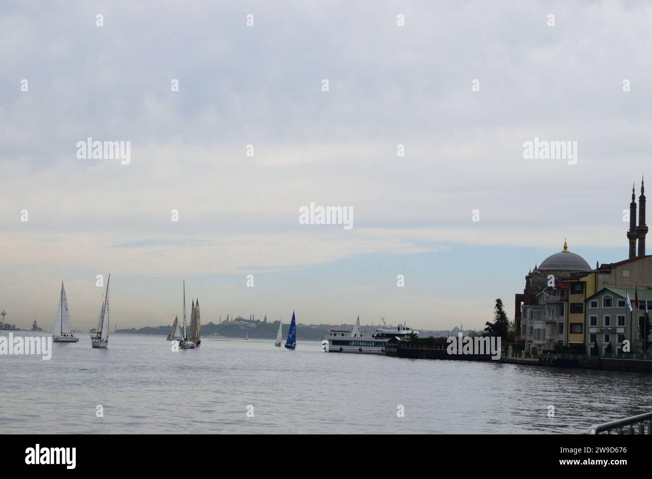 Segel auf dem Bosporus Stockfoto