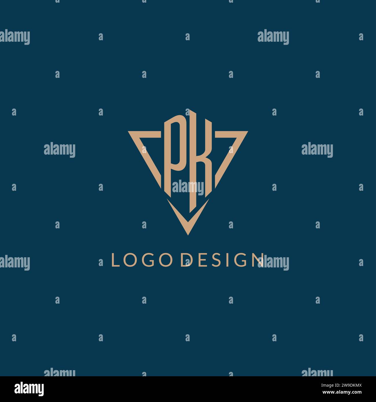PK Logo Initialen Dreiecksform, kreative Logo Design Vektorgrafik Stock Vektor