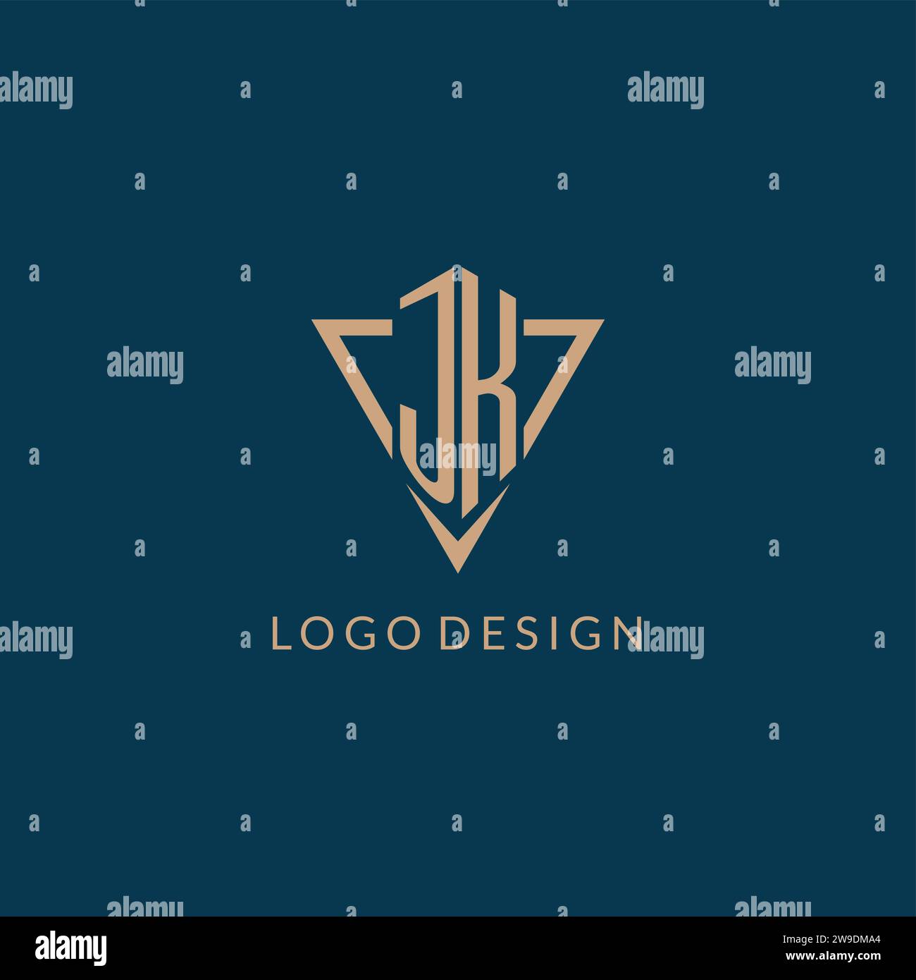 JK Logo Initialen Dreiecksform, kreative Logo Design Vektorgrafik Stock Vektor