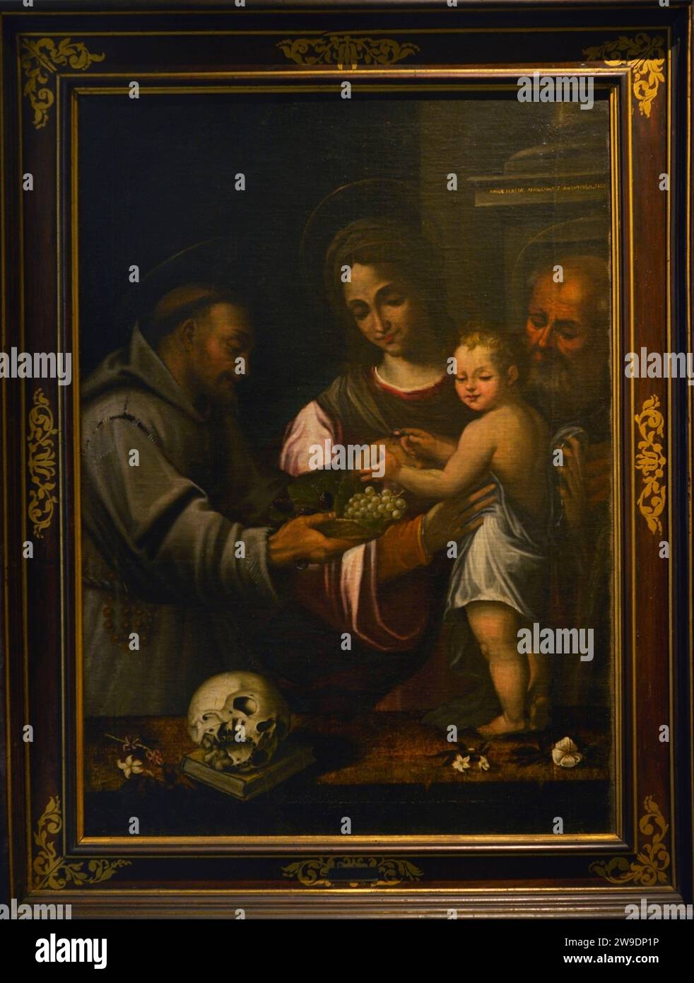 Pietro Martine Alberti (1555-1611). Italienischer Maler. Heilige Familie mit dem Heiligen Franziskus. Öl auf Leinwand. Museo Civico Ala Ponzone. Cremona. Lombardei. Italien. Stockfoto