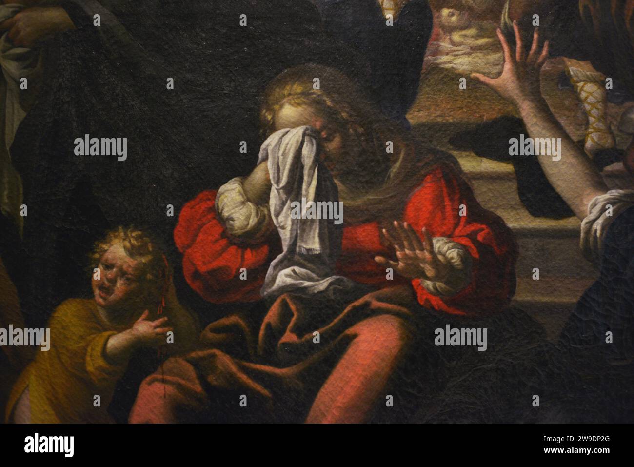 Giovanni Battista Tortiroli (1601-1651). Italienischer Maler. Massaker an Unschuldigen. Öl auf Leinwand, 1625-1650. Details. Von der Kirche San Domenico. Museo Civico Ala Ponzone. Cremona. Lombardei. Italien. Stockfoto