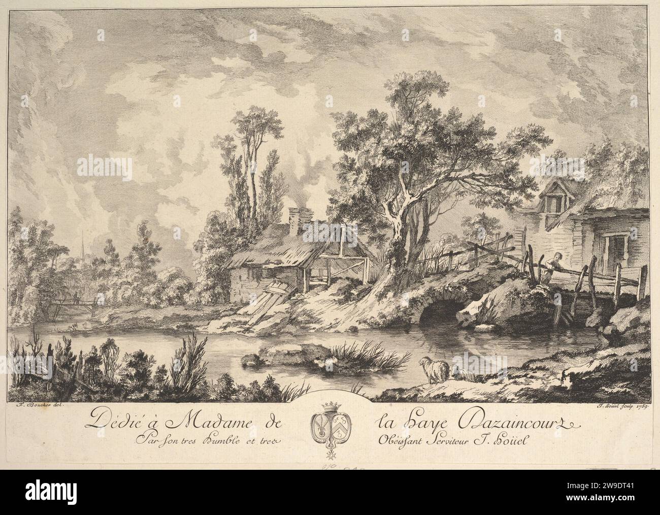 Landschaft 1953 von Jean Pierre Louis Laurent Houel Stockfoto