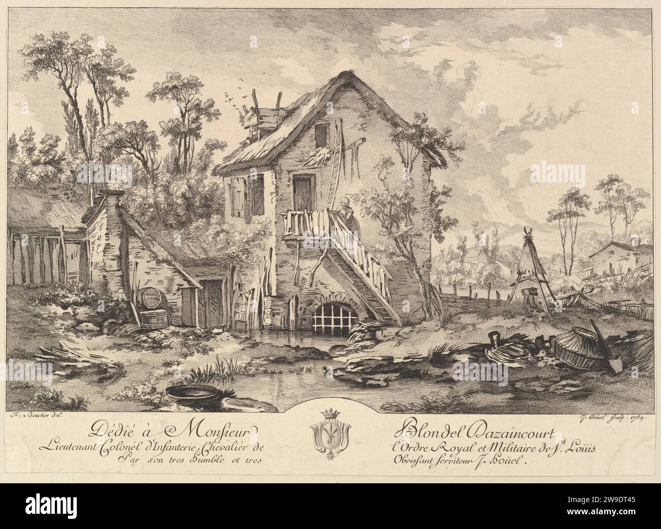 Landschaft 1953 von Jean Pierre Louis Laurent Houel Stockfoto