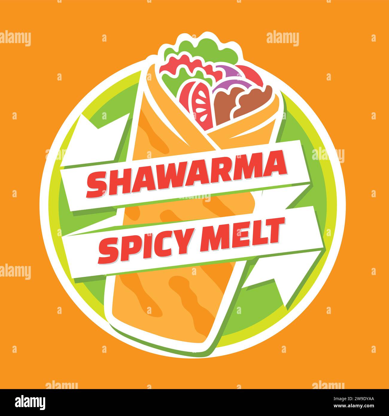 Shawarma Kebab-Logo. Vektor-Shawarma-Logo Stock Vektor
