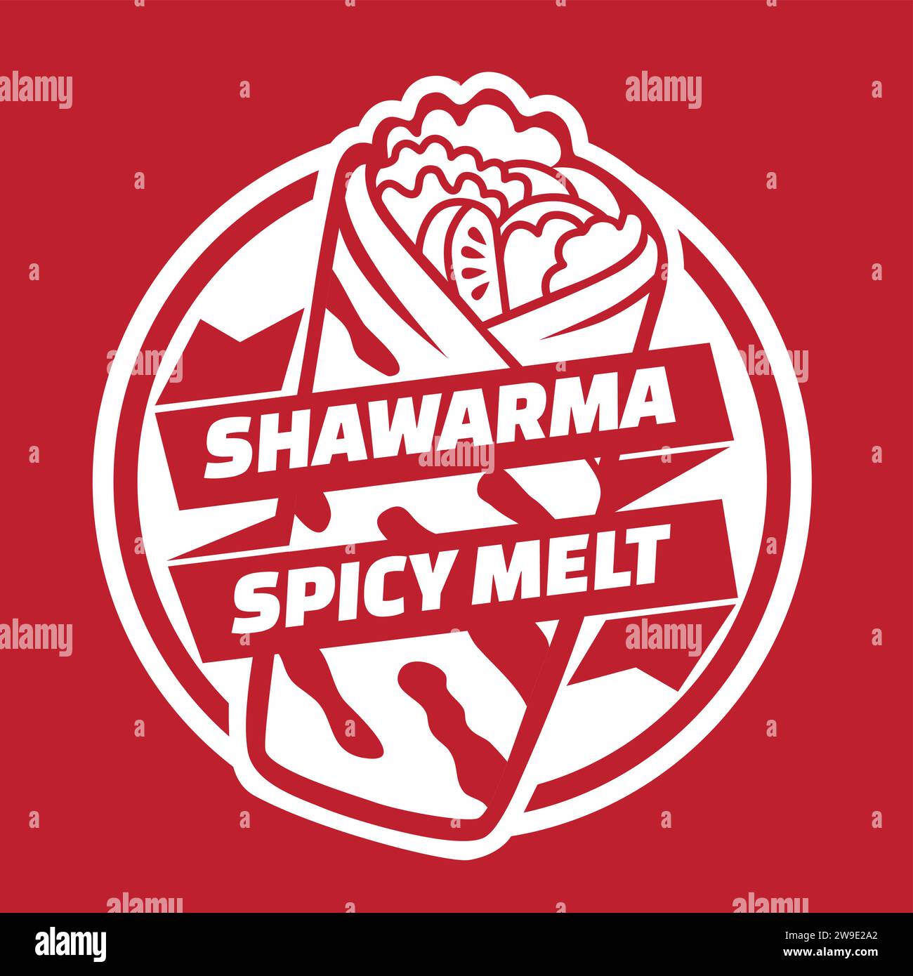 Einfaches Shawarma Kebab-Logo Stock Vektor