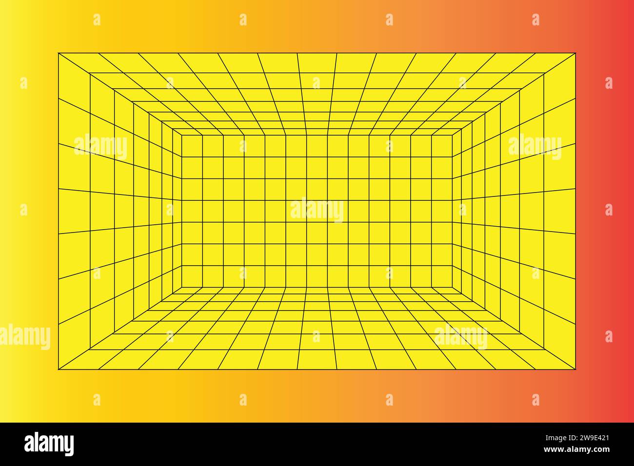 Illustration des Hintergrundvektors des perspektivischen Rasterraums. Stock Vektor