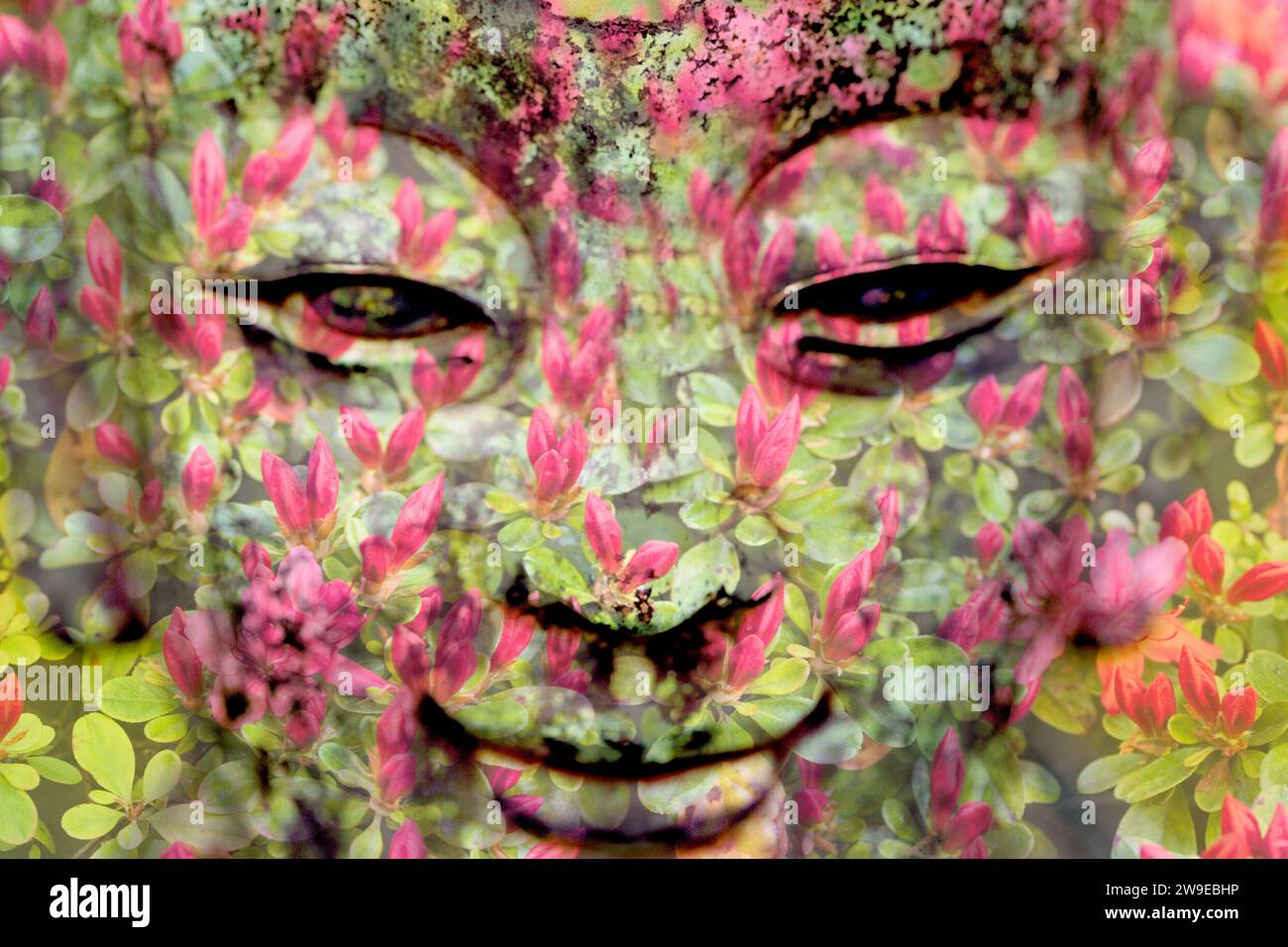 Buddha-Statue, digital verändert Stockfoto