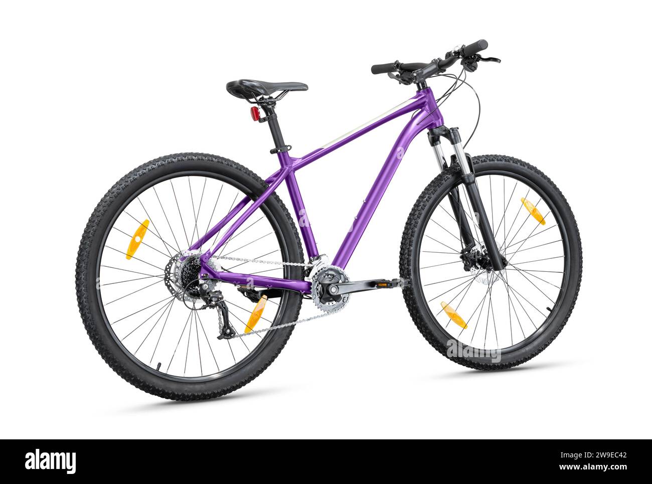 Mountainbike isoliert auf weißem Hintergrund. Seitenansicht Stockfoto