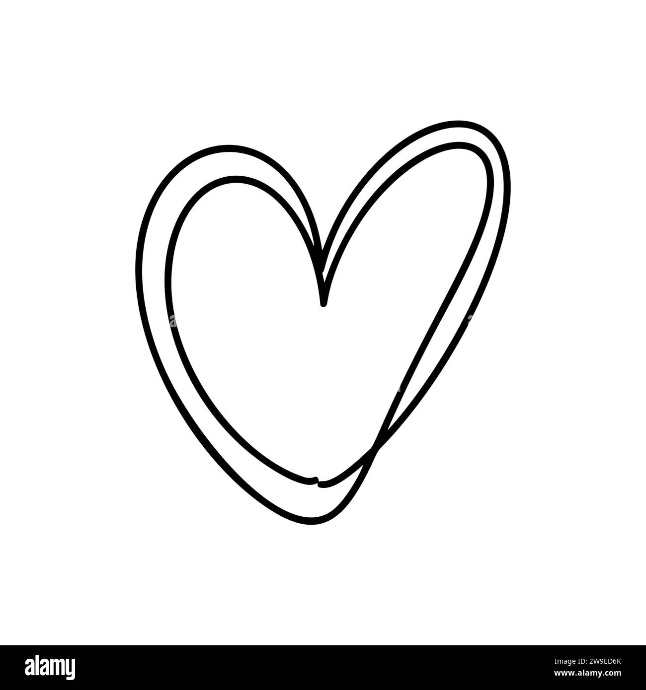 Liebe Herz Vektor Linie Illustration. Schwarze Kontur. Element für Valentinstag Banner, Poster, Grußkarte Stock Vektor