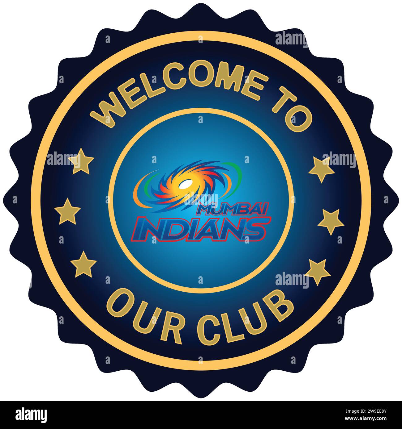 Willkommen bei Mumbai Indians Unser Club bunter Stempel und Siegel, indischer professioneller Cricket Club, Vektor-Illustration abstraktes bearbeitbares Bild Stock Vektor