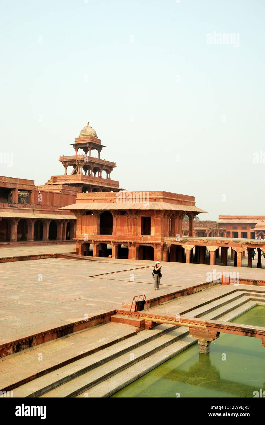 Anup Talao & Umgebung, ein UNESCO-Weltkulturerbe in Fatehpur Sikri, Uttar Pradesh, Indien Stockfoto