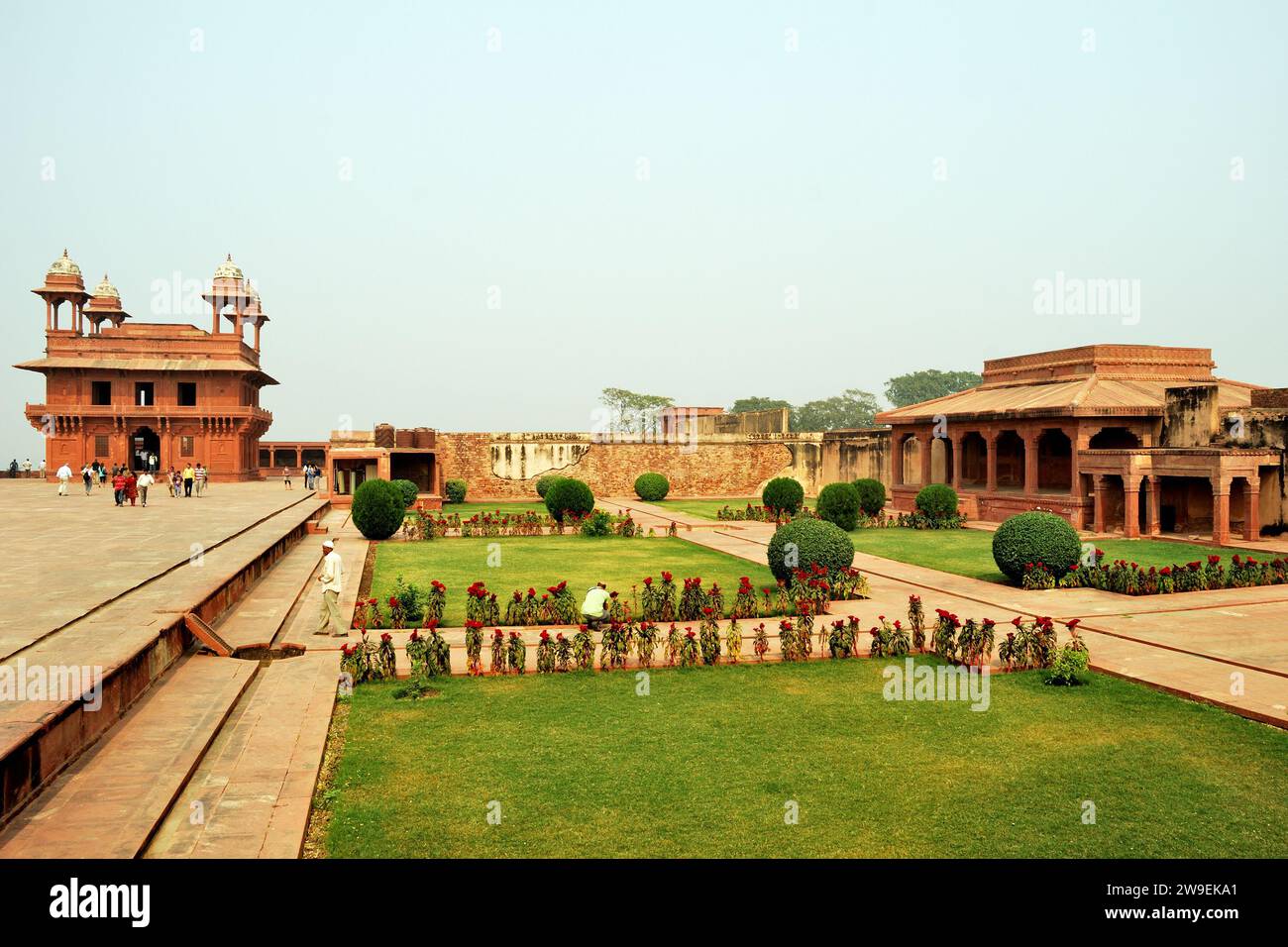Diwan-i-Khas & Diwan-i-AAM, ein UNESCO-Weltkulturerbe in Fatehpur Sikri, Uttar Pradesh, Indien Stockfoto