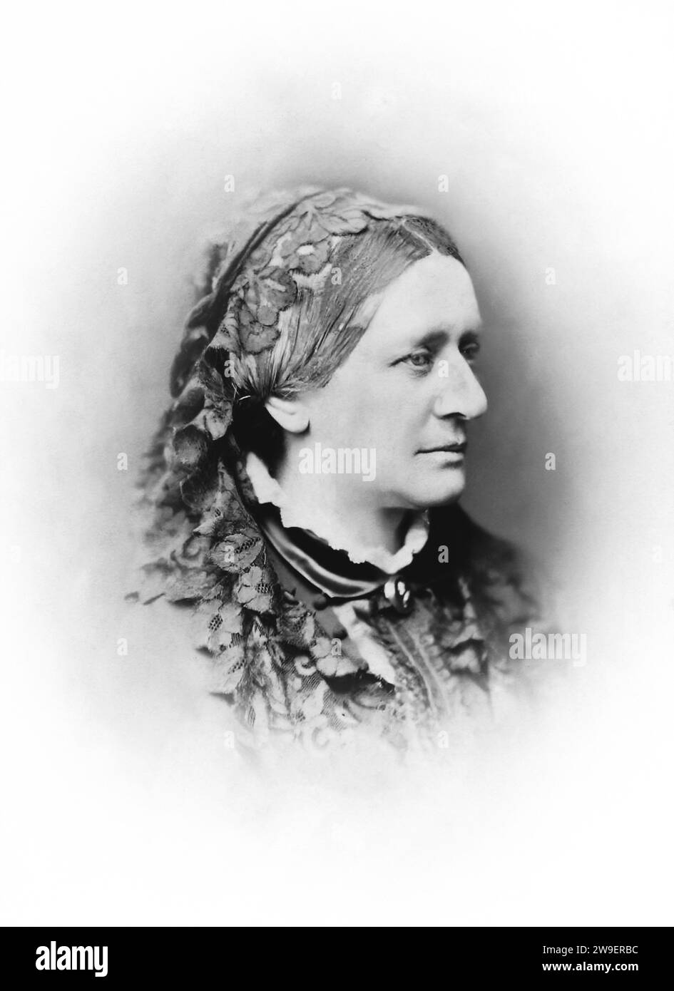 Porträt von Clara Schumann. Jahr: 1887. Ort: Frankfurt. Von Emill Rabending. Stockfoto