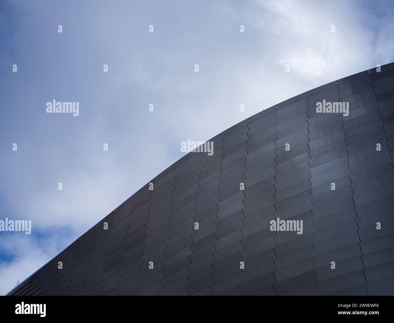 Nahaufnahme der Mauer des Santiago Bernabeu Fußballstadions von Real Madrid Stockfoto