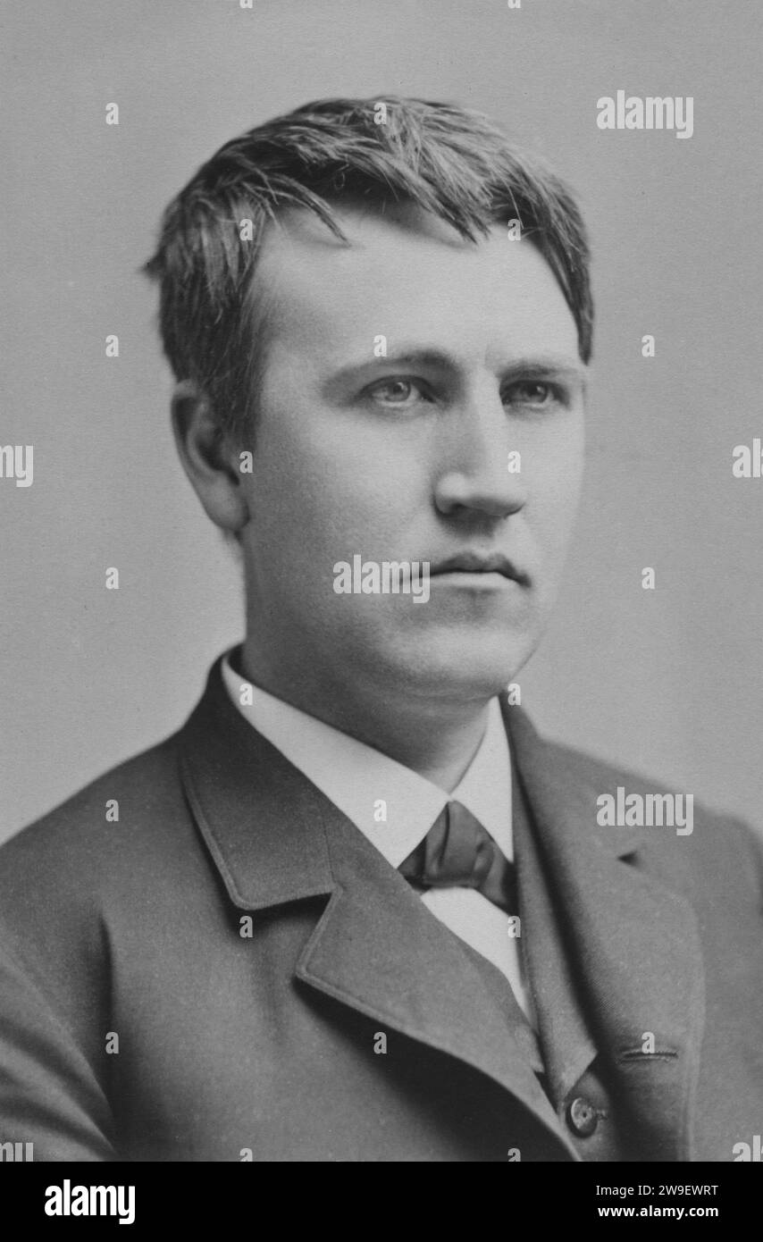 Porträt von Thomas Alva Edison. Jahr: 1870. Von Anderson Studio. Stockfoto