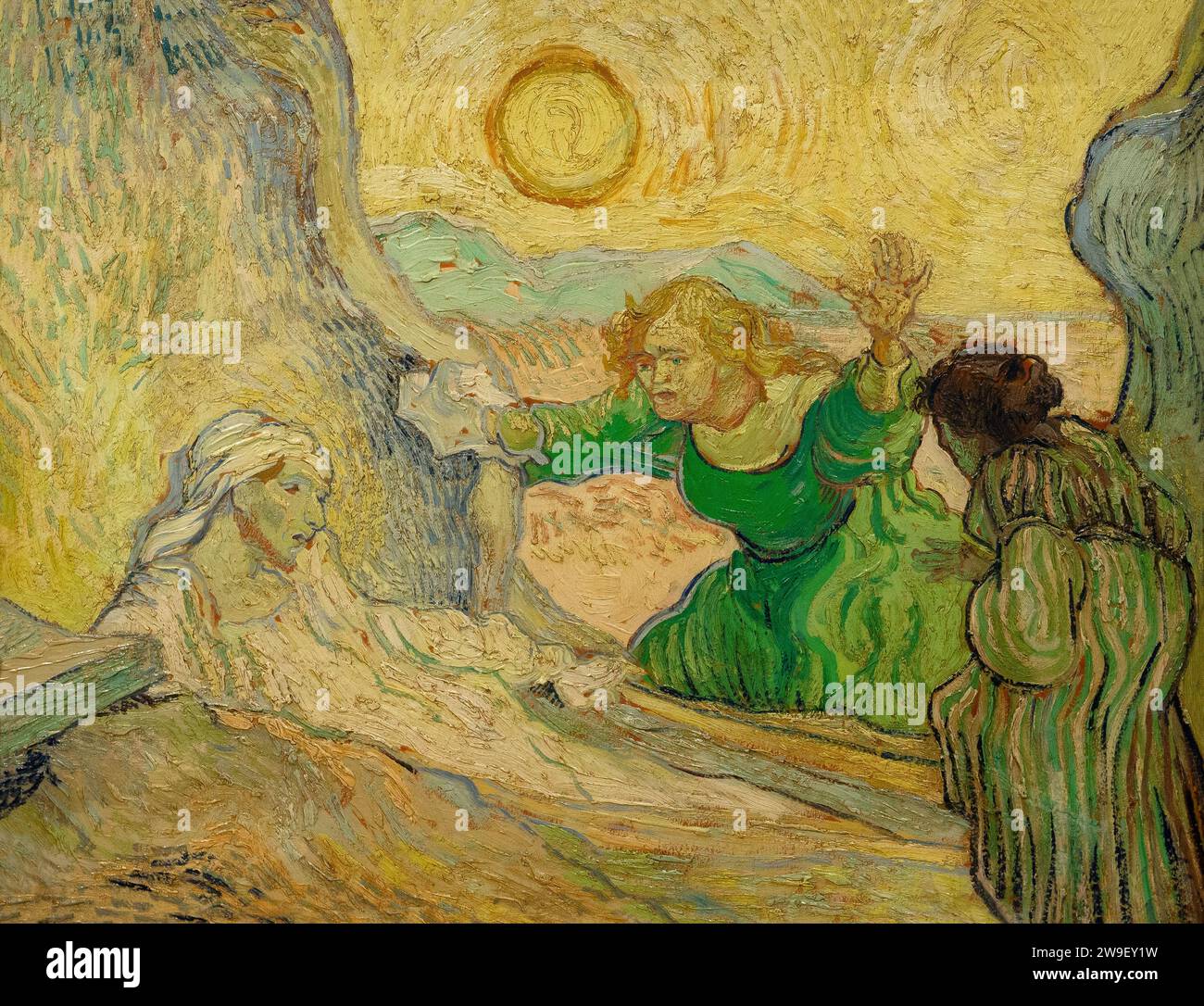 Die Erziehung des Lazarus, nach Rembrandt, Vincent van Gogh, 1890, Stockfoto