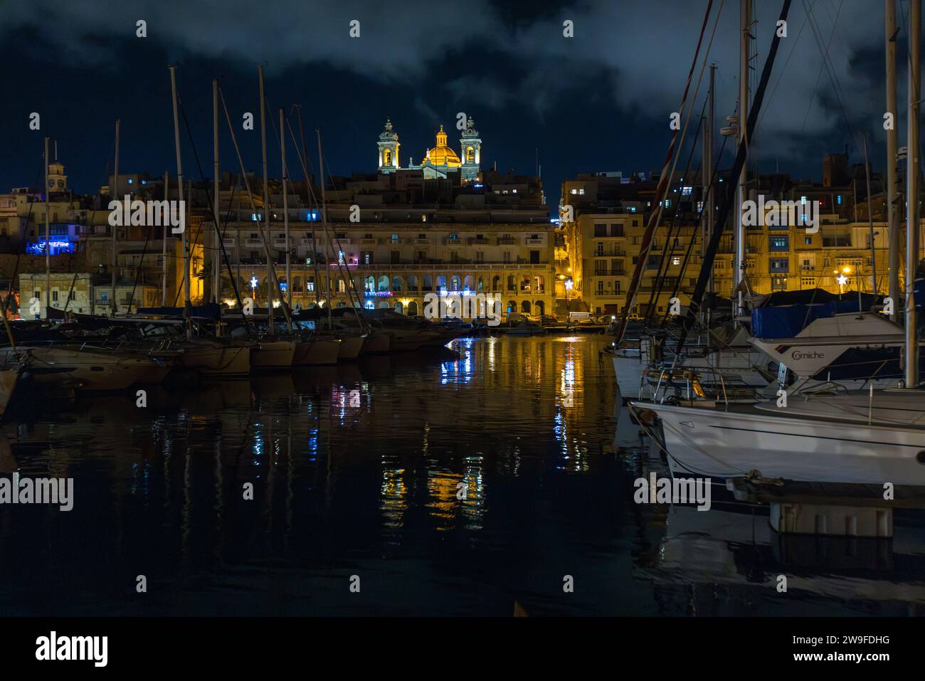 Vorweihnachtliche Atmosphäre in Birgu, Malta Stockfoto